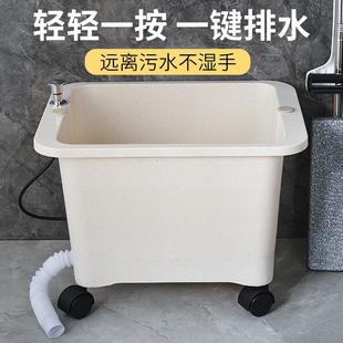 多功能把18412池拖料加厚阳台生间拖布池地拖盆方卫形拖把桶厂塑
