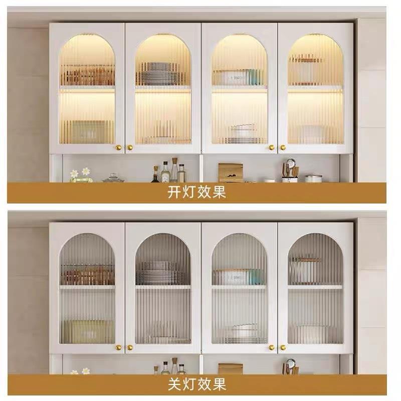 bky安装奶包油风现做厨柜房14吊墙壁柜墙上储物柜阳柜台挂收纳橱