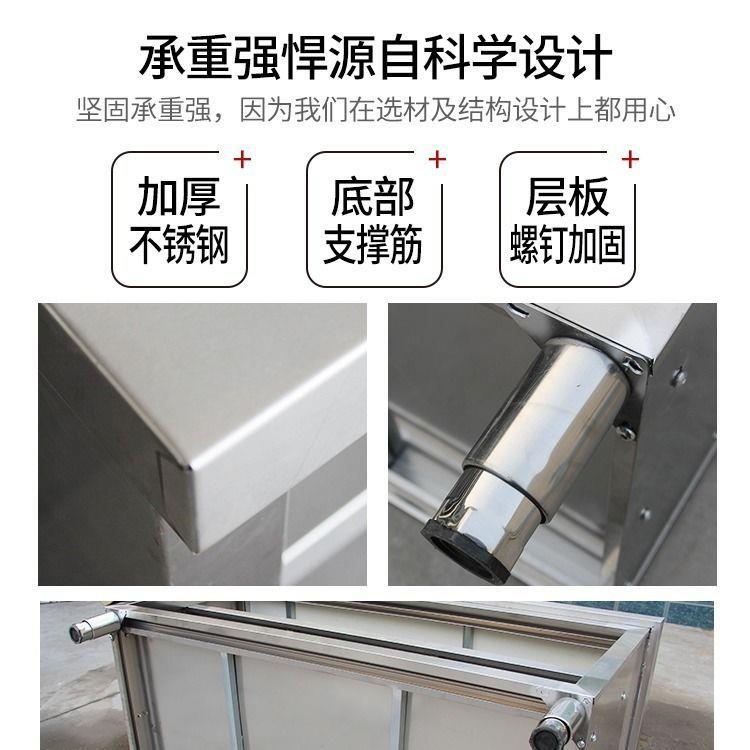 架3房04BZF加厚不锈钢工作台厨操作台专用推拉门橱置物面板柜切菜
