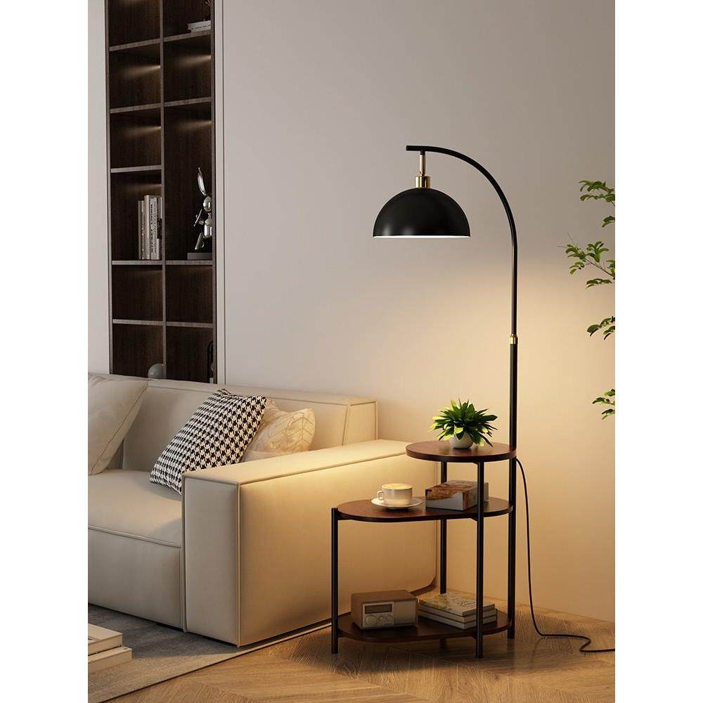 覆古落地灯，高端沙发边桌收纳摆件，简约现代床头柜集成大气台灯