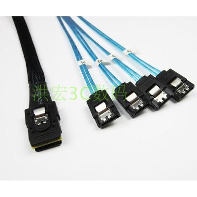 现货1分4 Mini SAS线SFF8087-4SATA3一转四硬盘数据线6G 0.5米1米