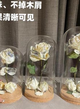 干花保存瓶软木塞收藏盒鲜景观展示摆件小王子玫瑰花束diy玻璃罩