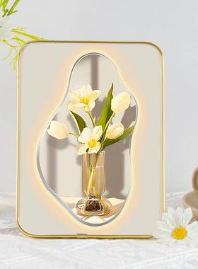 艺术摆件高级感小众小清新花朵花卉桌面玄关床头柜装饰画卧室摆台