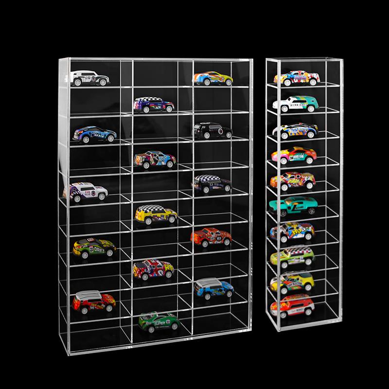 风火轮收纳盒合金小汽车模型多功能1:64儿童亚克力收纳透明展示架