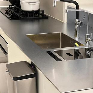 304实心不锈钢灶台面厨房橱柜不锈钢水槽台面一体工作台面板定制