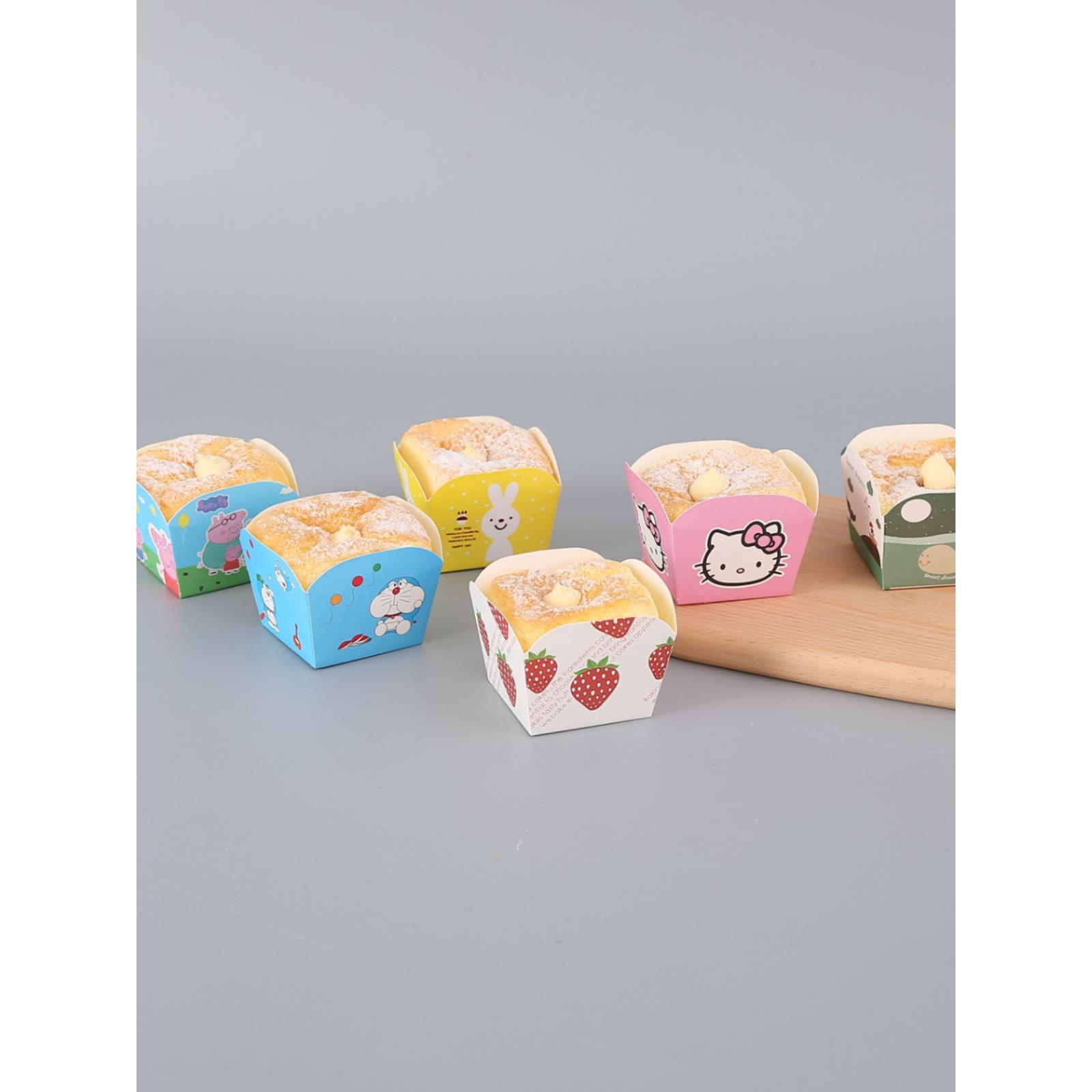 马芬杯子方杯蛋糕纸杯模具中号北海道戚风烘焙耐高温纸托100枚