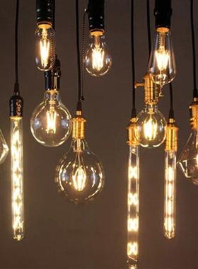 爱迪生LED灯泡E27螺口灯泡覆古钨丝透明LED装饰灯泡ST64 2W4W包邮