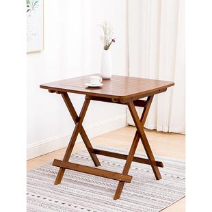 阳台可折叠桌餐桌茶桌竹子吃饭桌休闲桌子正方形简易家用的小户型