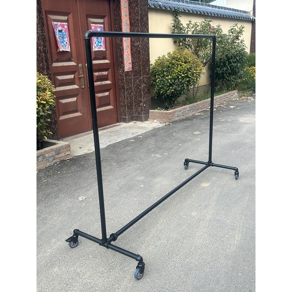 水管晾衣架服装店展示架水管龙门架落地衣帽架铁艺挂衣服阳台晾晒