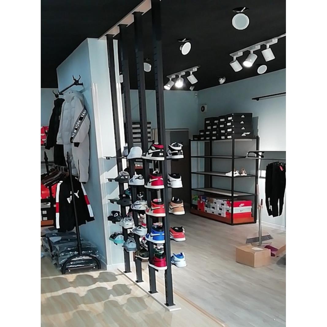 鞋店鞋架壁挂式运动鞋子展示架商场顶天立地柱鞋托货架双面可升降
