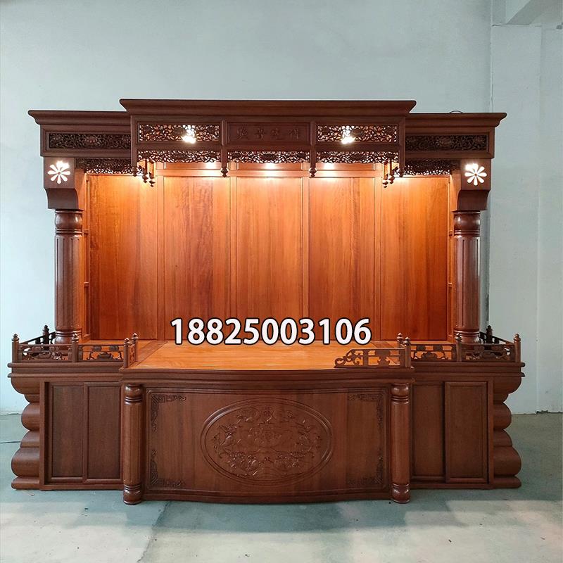 香樟木寺庙实木佛堂佛龛佛柜宗氏祠堂神牌位神台祖先神龛神楼供桌