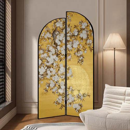 法式覆古屏风隔断客厅入户玄关墙中古办公室可移动轻奢高级感折屏
