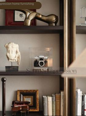 现代中古风书房书柜画框长鼻兽艺术创意摆件覆古相机样板间装饰品