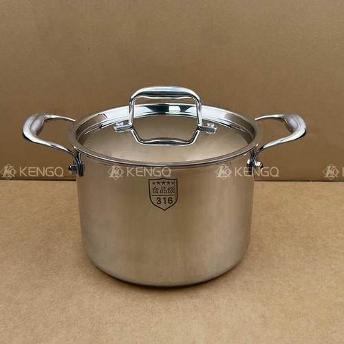 德国高汤锅316不锈钢汤锅加厚家用大容量燃气电磁炉煮锅炖锅高锅