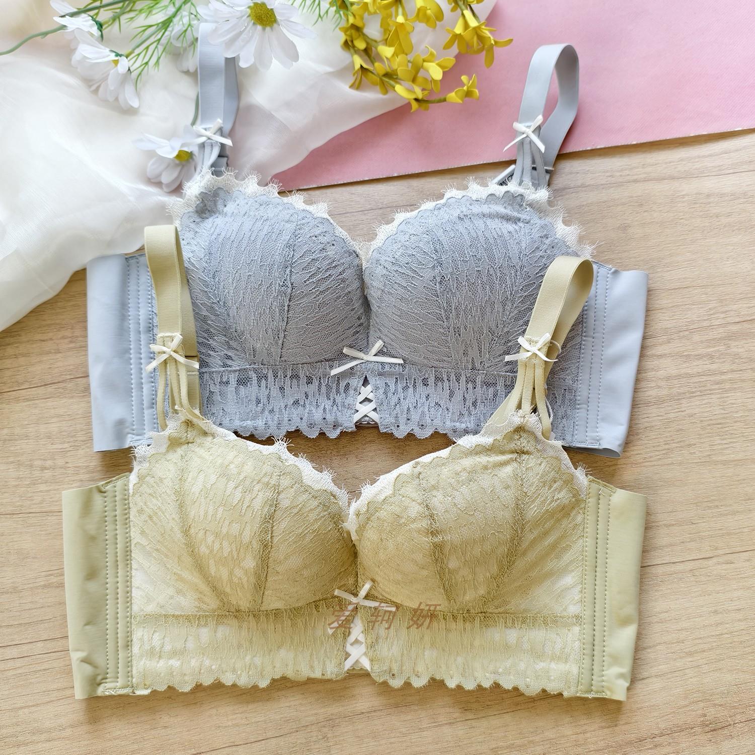 芭蕾玛中厚B杯无钢圈小胸聚拢胸罩蕾丝少女胸罩收副乳上托内衣女