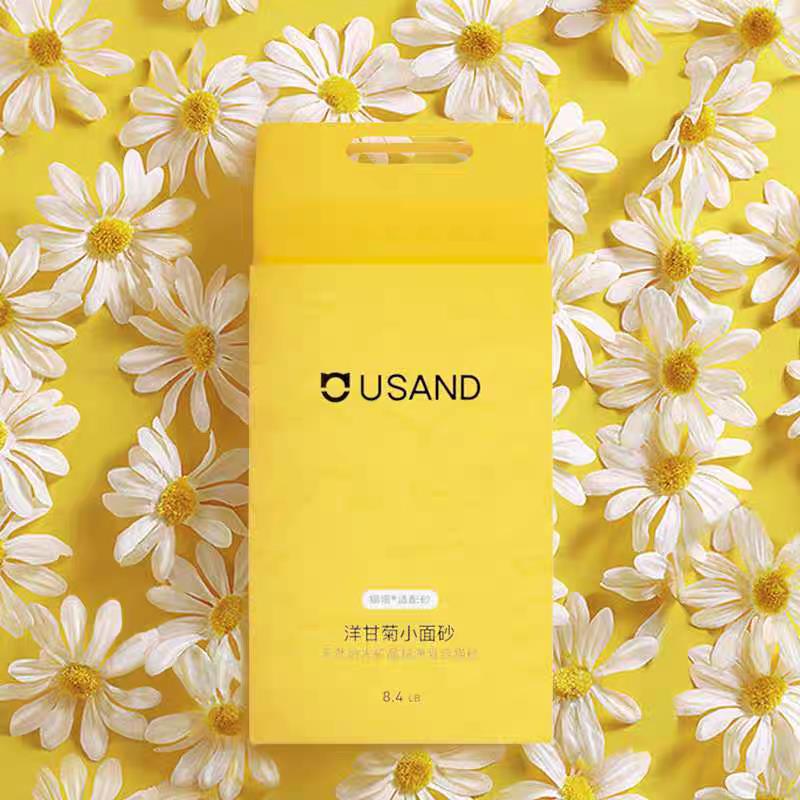 有陪猫砂洋甘菊小面砂钠基矿石自动猫砂盆专用混合砂天然无尘除臭