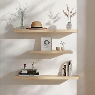 墙上置物架覆古墙壁实木书架隔板上墙面壁挂式展示架一字板层板