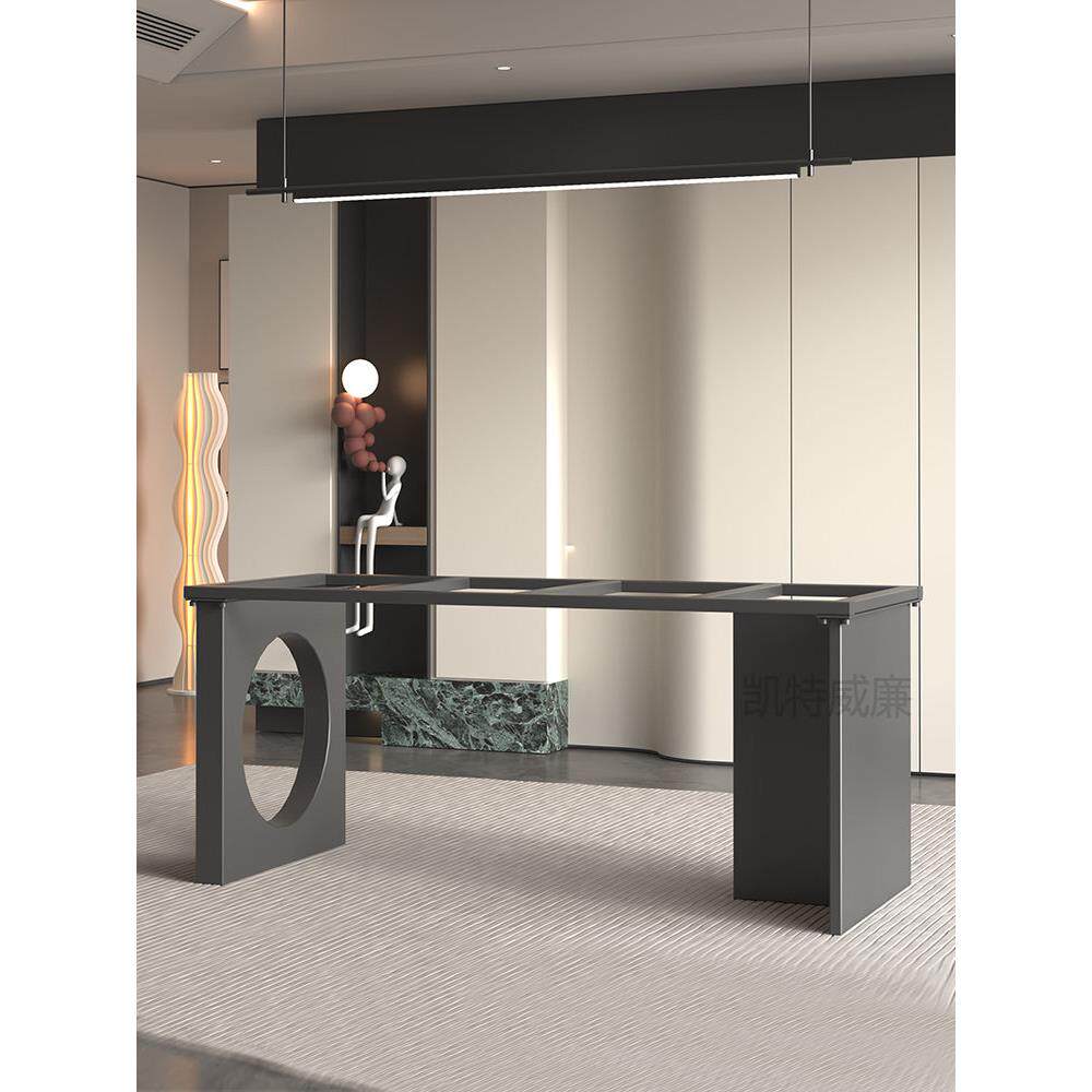 岩板餐桌腿支架实木茶桌金属底座办公电脑桌子腿定制大板茶台桌架