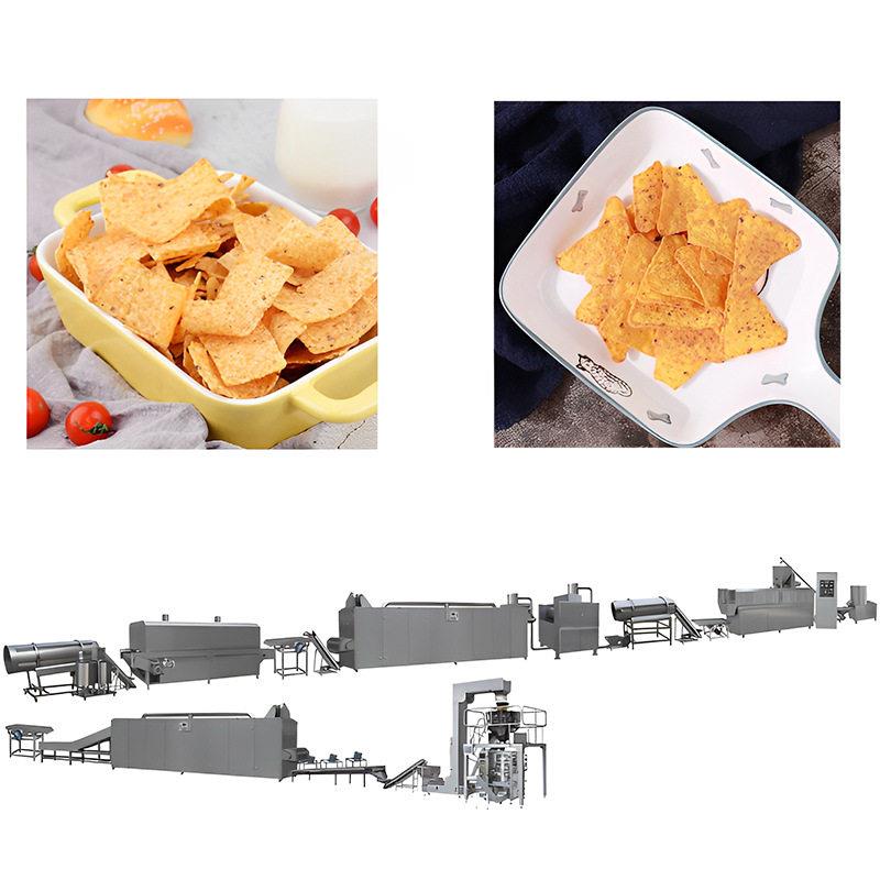 油炸食品生产线 三角玉米片膨化机 大型油炸玉米片膨化机 膨化机
