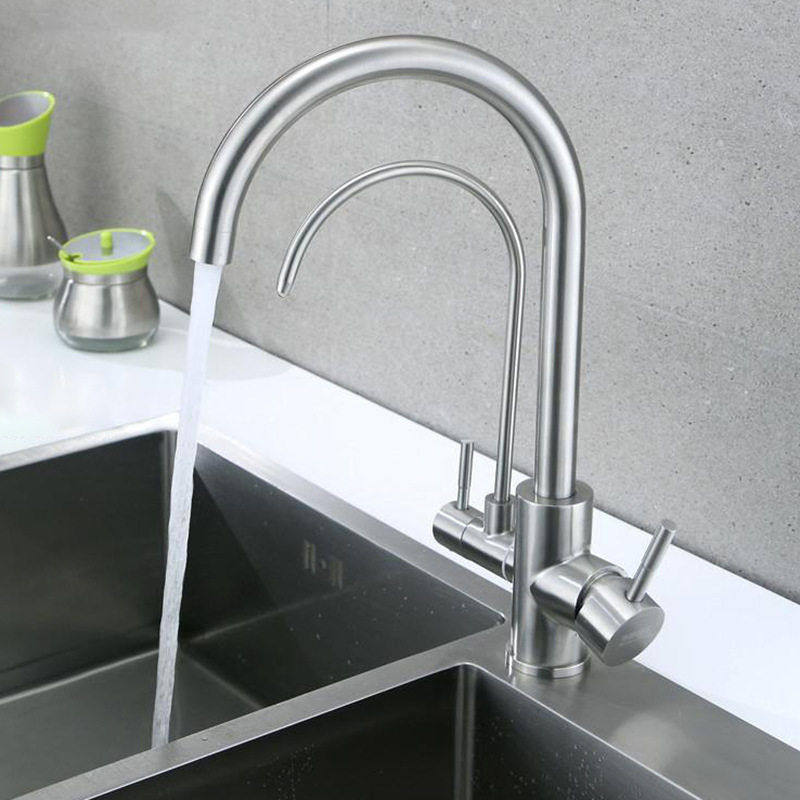 新品304不锈钢厨房净水器三合一水龙头 冷热拉丝洗菜盆水槽水龙头,家装主材,厨房龙头,淘宝优惠券,粉丝福利购,淘宝优惠卷