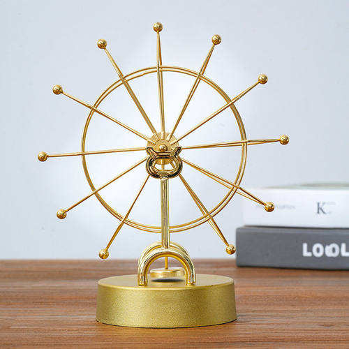 创意永动机仪摆件旋转欧式物理摆件家居客厅金属装饰品金色摩天轮