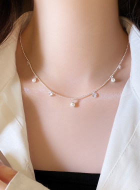 法式珍珠镶钻项链女锁骨链饰品2026新款颈链高级感轻奢小众饰品女