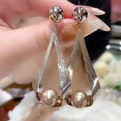 欧美夸张个性金属水滴耳环气质复古高级感耳钉时尚百搭耳坠女