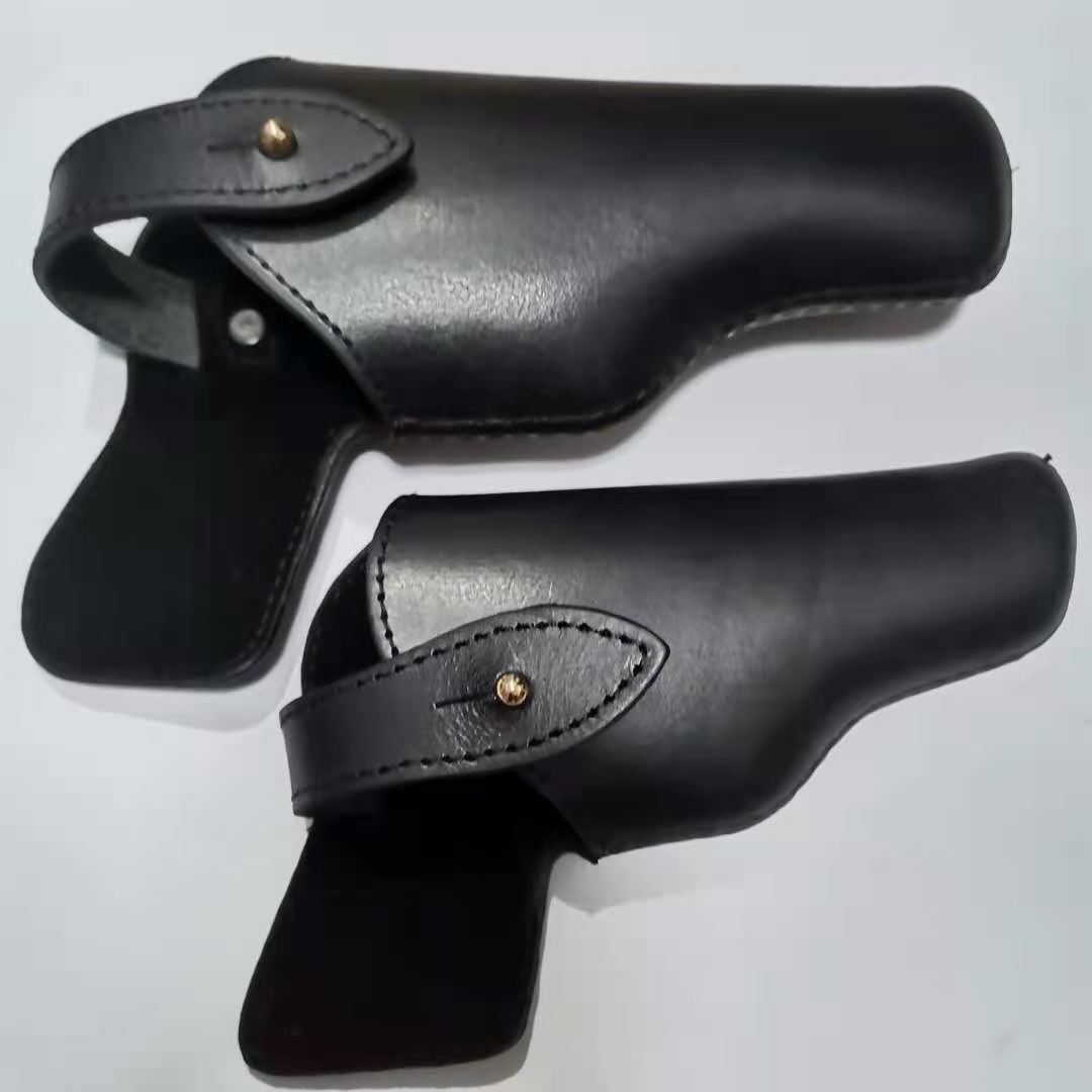 64/77/92普套型全套枪套真牛皮隐形便衣舞台钉扣快拔真皮牛皮