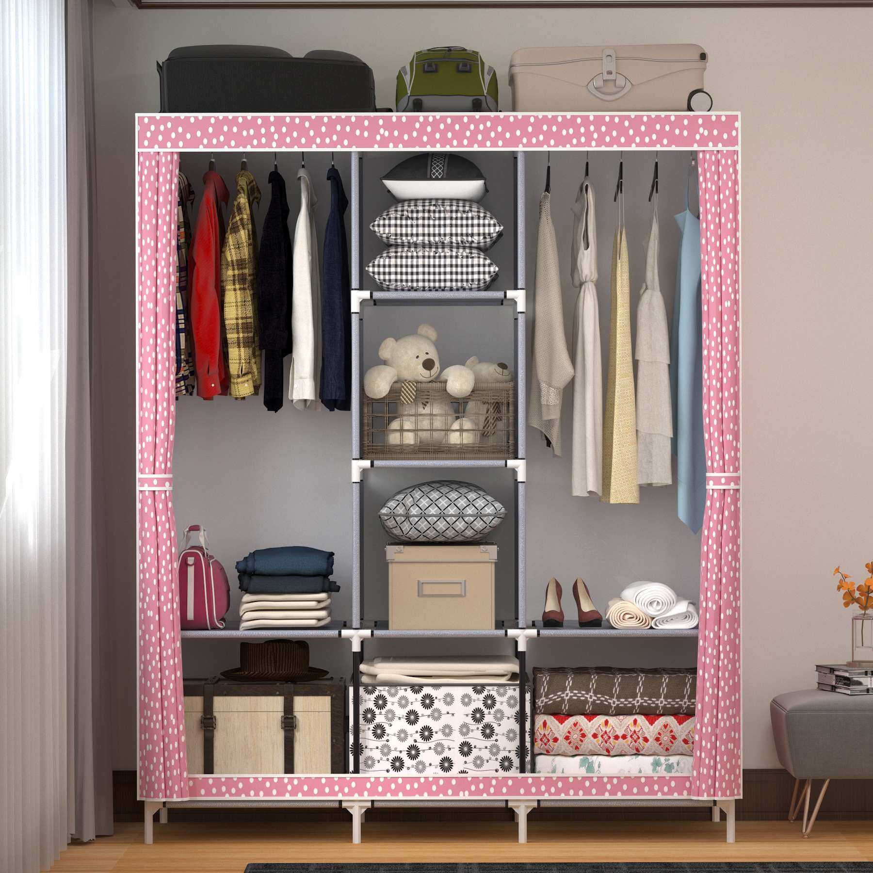 简易衣柜加粗加固钢管无纺布衣柜简约经济型组装收纳衣橱柜子,农机/农具/农膜,其它农用工具,淘宝优惠券,粉丝福利购,淘宝优惠卷