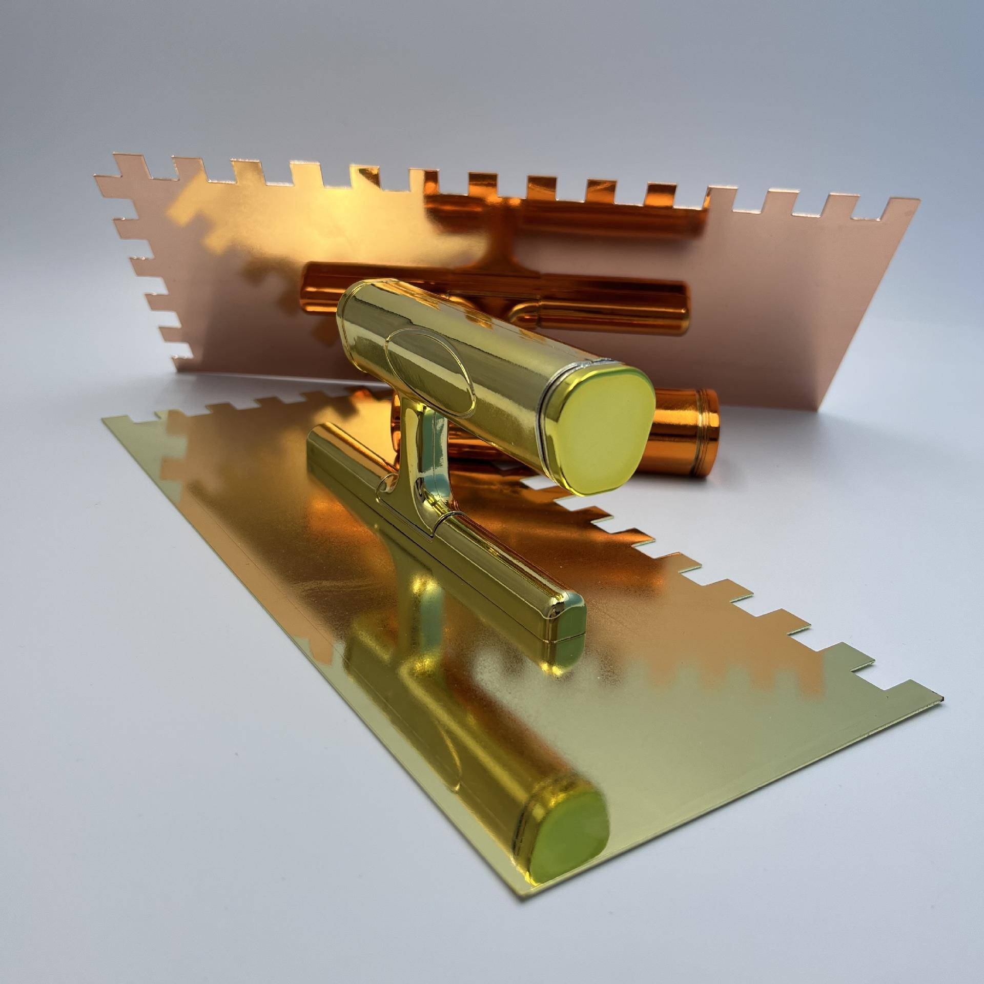 金铜系多功能齿形抹泥刀带锯齿片刮板瓷砖腻子抹灰刀刮泥铺贴工具