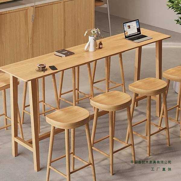 实木吧台桌椅家用原木色高脚桌长条窄桌阳台简约现代靠墙桌椅组合,机械设备,其他机械设备,淘宝优惠券,粉丝福利购,淘宝优惠卷