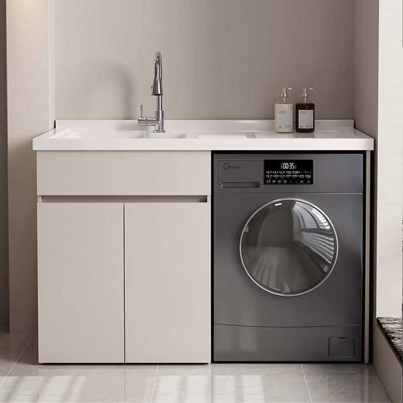 蜂窝铝洗衣柜一体台盆洗衣池带搓板滚筒洗衣机柜阳台防水水池柜子