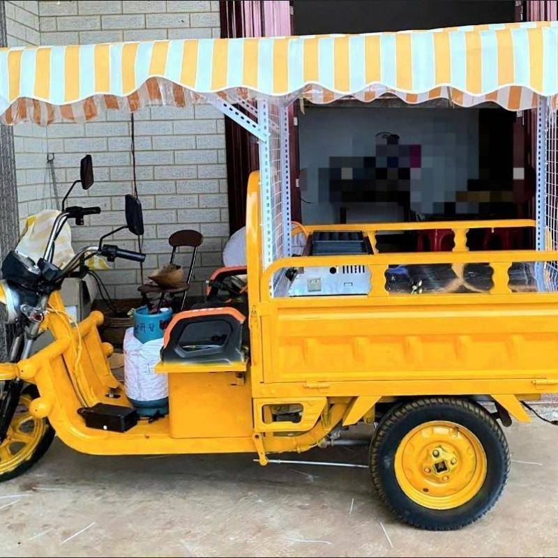 三轮车摆摊电动三轮车改装小吃架炸串烧架子饭团煎饼小吃架凉皮架
