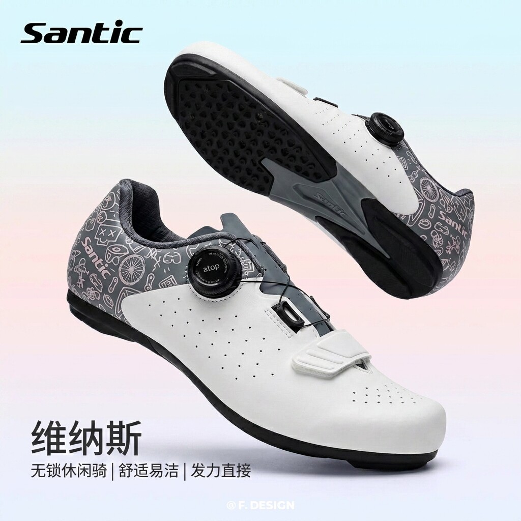 Santic森地客无锁助力骑行鞋女式防滑自行车运动休闲非锁鞋维纳斯