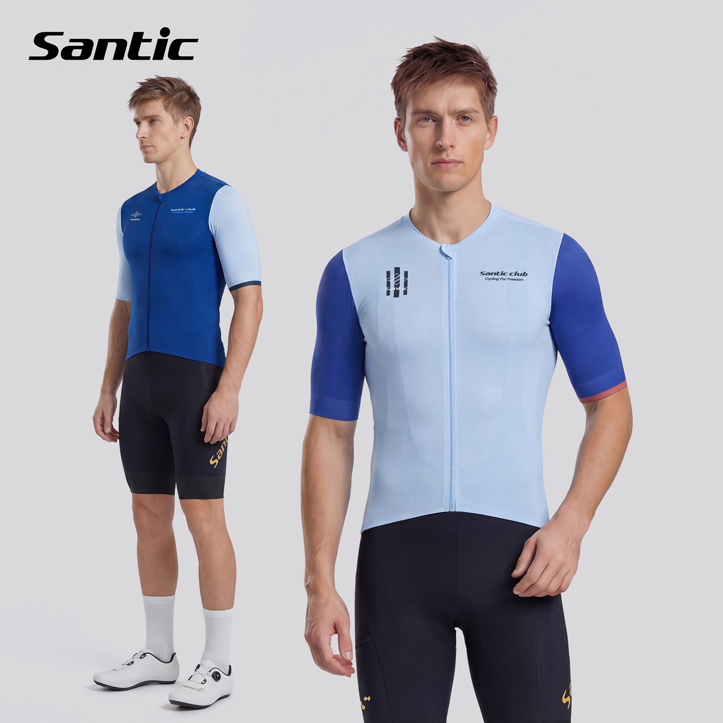 Santic森地客春夏专业骑行服运动短袖上衣情侣款公路自行车服瑞文