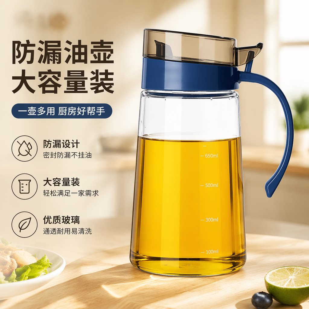 玻璃油壶厨房家用大容量装