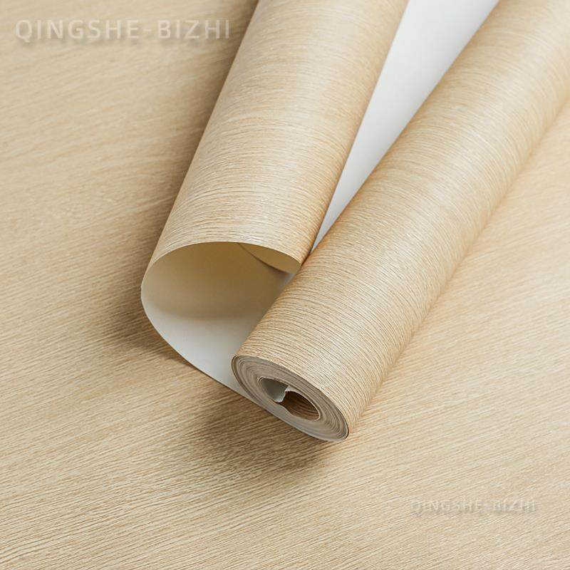 日式仿真木纹天花板无胶壁纸不带胶原木色吊顶PVC防水墙纸非自粘