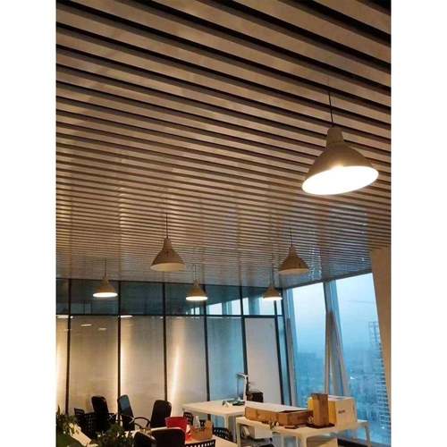木纹铝方通吊顶材料U型槽铁方通办公室装饰格栅天花板自装铝方管