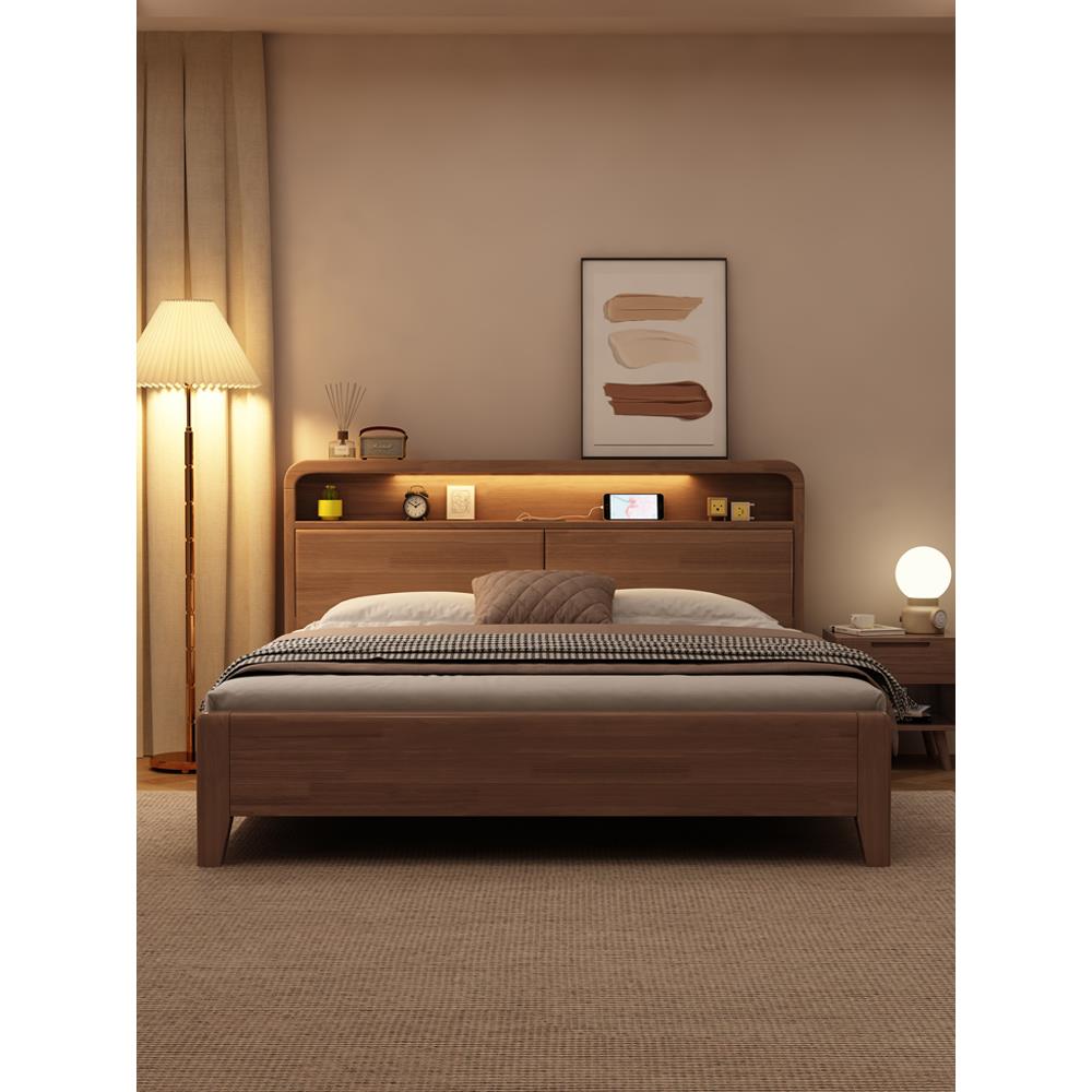 北欧全实木床纯实木现代简约1.8米1.5m1米35双人主卧室经济型婚床