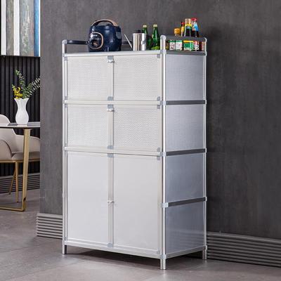 厨房置物架落地多层餐边收纳柜多功能家用碗盘柜整体橱柜不锈钢收