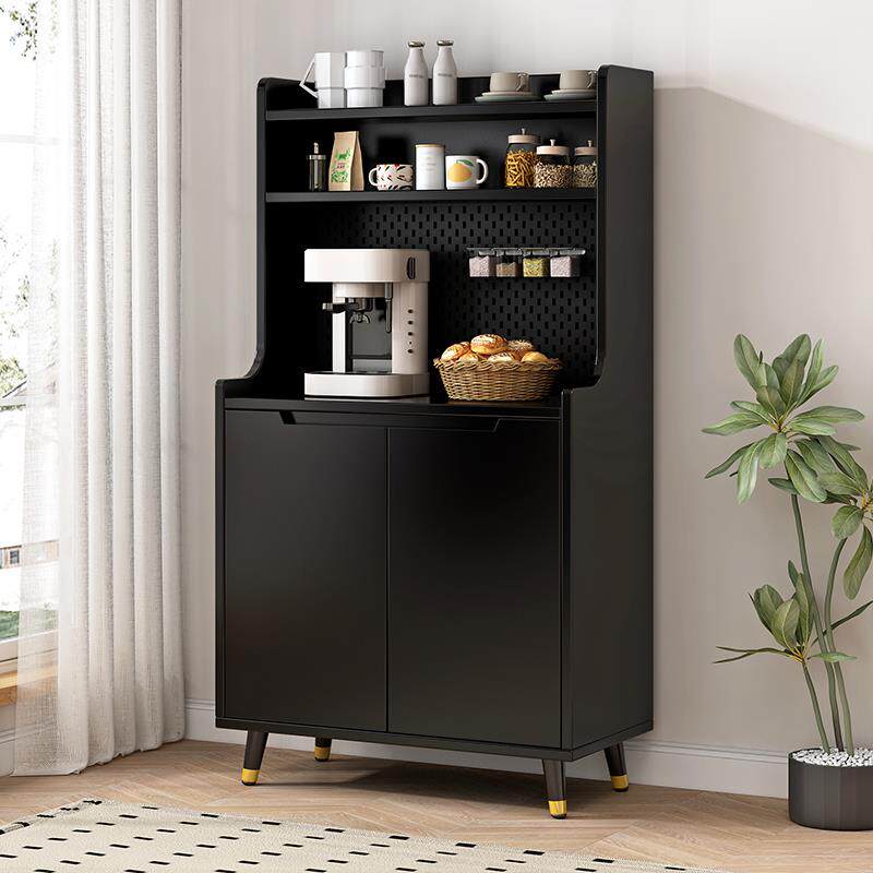 实木茶柜客厅收纳柜水吧台边柜置物柜餐柜靠墙一体咖啡机收纳柜