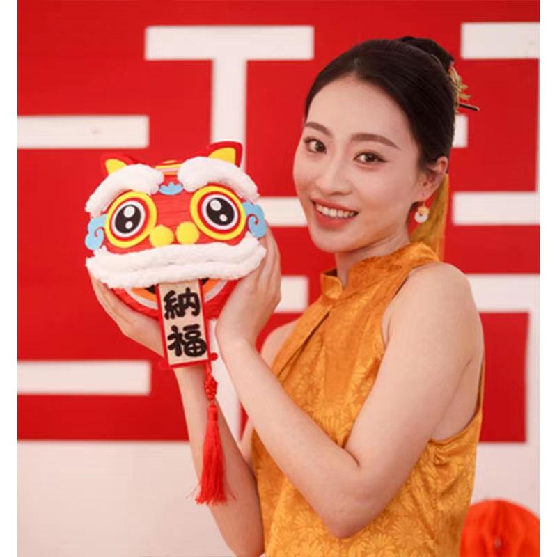 新娘结婚婚礼拍照道具醒狮灯笼晨袍伴娘团中式婚礼跟拍小道具