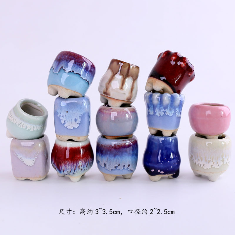 迷你多肉花盆 粗陶透气超小叶插拇指盆