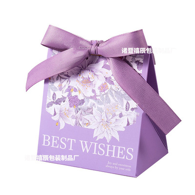 新款结婚专用喜糖盒欧式小清新花卉高级感糖果手提袋伴手礼盒空盒