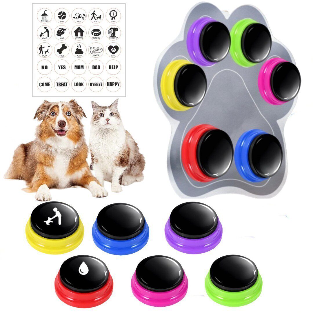 跨境狗狗按钮说话宠物交流发声小狗沟通按键猫咪按铃猫训练器玩具