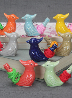 陶瓷小鸟口哨12735多彩多色水鸟口哨 旅游景区陶瓷工艺品哨子