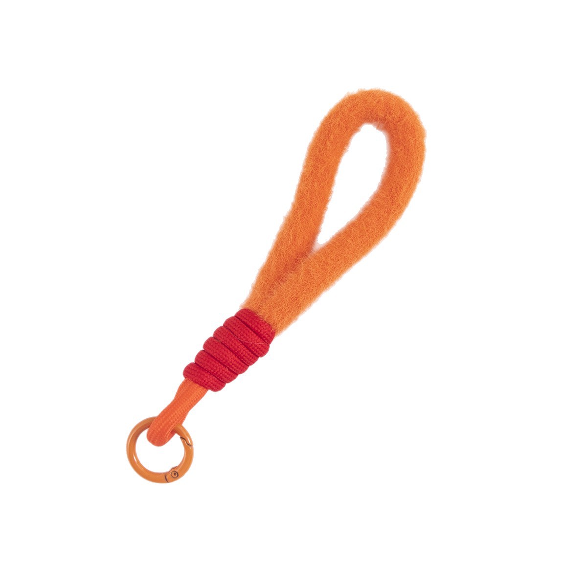 彩色多巴胺毛绒手机挂绳娃娃玩偶短款编织钥匙扣绳小挂件包挂配件