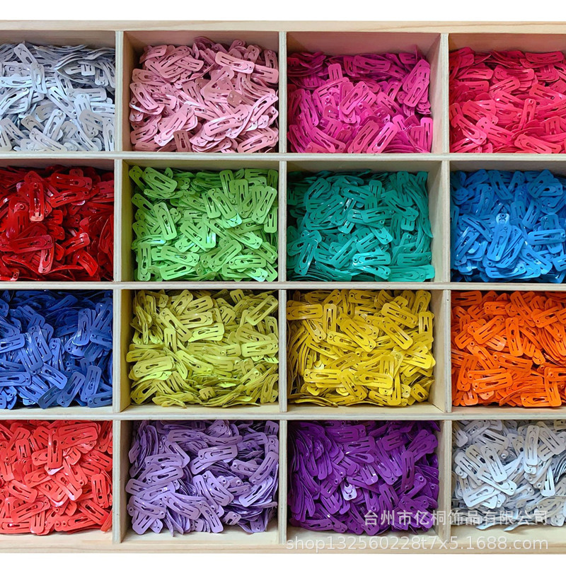 宠物发饰2cm彩色小方形bb夹约克夏马尔济斯狗狗小发夹玩偶装饰发