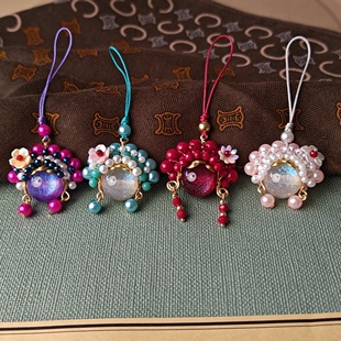 原创手工古风刀马旦手机挂件个性创意短款吊坠女精致高级感饰品