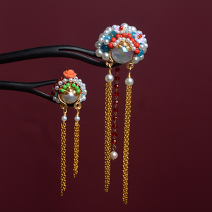 黑檀木刀马旦四季新中式发簪国风木簪古风步摇高端簪子送女友老婆